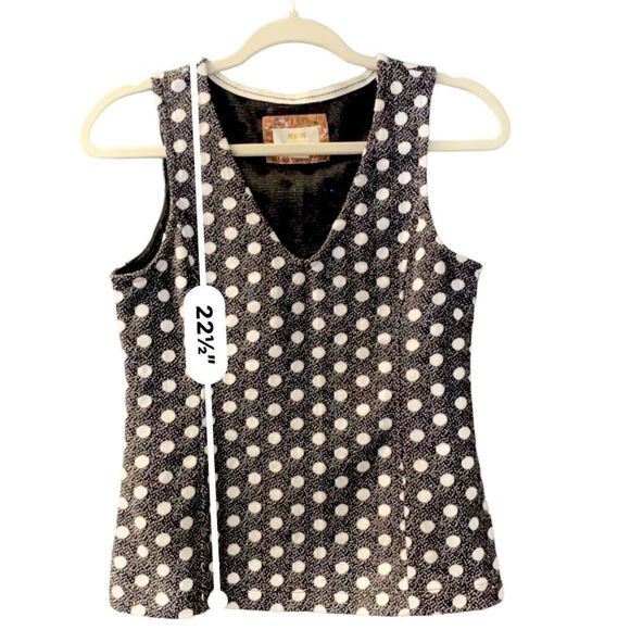 Maeve‎ by Anthropologie M Sleeveless V-Neck Polka-Dot Knit Tank Top Camisole - Picture 4 of 9